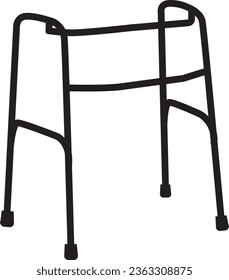 zimmer frame icon. walking frame sign. unsteady moving symbol. flat style.
