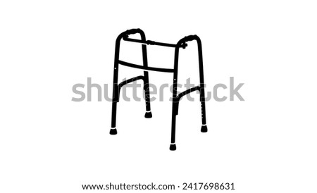 zimmer frame sign, black isolated silhouette
