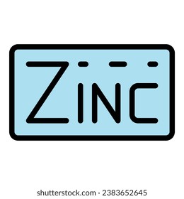 Zinc banner icon outline vector. Zn nutrition. Element calcium color flat