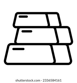 Zinc bars icon outline vector. Zn mineral. Iron element