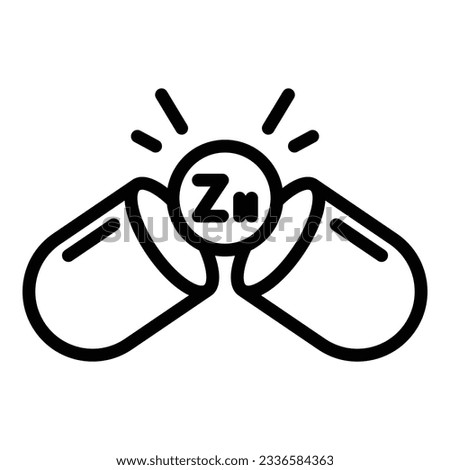 Zinc capsule icon outline vector. Vitamin food. Zn iron