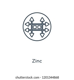 Zinc concept line icon. Linear Zinc concept outline symbol design. This simple element illustration can be used for web and mobile UI/UX.