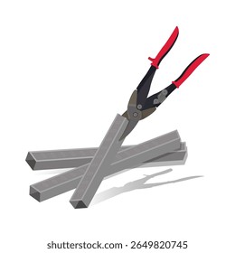 Zinc cutting scissors set stock design illustration 
