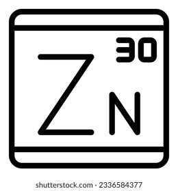 Zinc element icon outline vector. Vitamin food. Zn nutrition