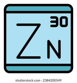 Zinc element icon outline vector. Vitamin food. Zn nutrition color flat