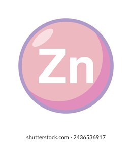Ilustración de icono de vector de nutrición de elemento de zinc
