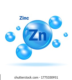 Zinc Graphic Medicine Bubble on white background Illustration. Health care and Medical Concept Design.