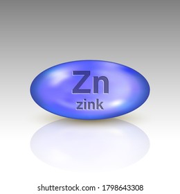 Zinc icon. mineral drop pill capsule. Vitamin complex design
