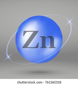 Zinc icon. mineral drop pill capsule. Mineral complex design