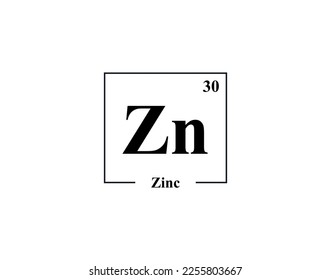 Zinc icon vector. 30 Zn Zinc