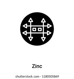 Zinc icon vector isolated on white background, logo concept of Zinc sign on transparent background, filled black symbol