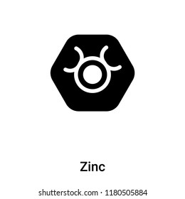 Zinc icon vector isolated on white background, logo concept of Zinc sign on transparent background, filled black symbol