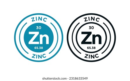 ZINC logo badge design. this is chemical element of periodic table symbol. Suitable for business, technology, molecule, atomic symbol 