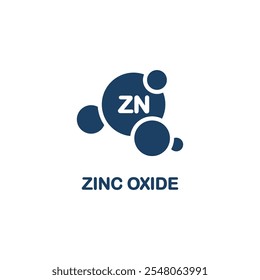 Ícone de óxido de zinco. Elemento Zn. Cuidados orgânicos da pele e cosméticos. Componentes cosméticos orgânicos para pele saudável e hidratada.