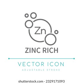 Zinc Rich Food Vector Line Icon