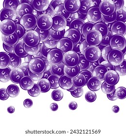 Zinc round capsules scattered randomly.  Beauty treatment and nutrition skin care.   Essential vitamins vector illustration.  Healthy life concept.