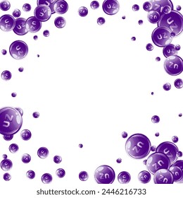 Zinc round capsules scattered randomly.  Beauty treatment and nutrition skin care.   Essential vitamins vector illustration.  Healthy life concept.