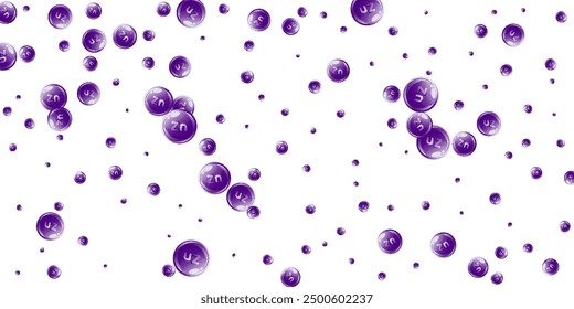 Cápsulas redondas de zinc dispersas al azar.  Tratamiento de belleza y nutrición cuidado de la piel.   Concepto de bienestar. Ilustración vectorial de vitaminas esenciales. 