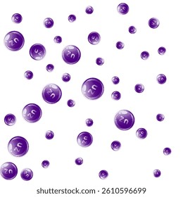 Zinc round capsules scattered randomly.  Beauty treatment and nutrition skin care.   Healthy life concept. Essential vitamins vector illustration. 