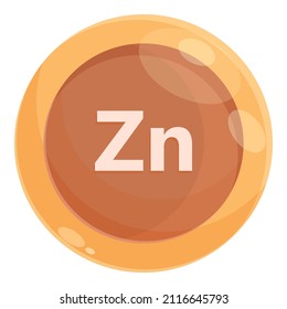 Zinc Tablet Icon Cartoon Vector. Mineral Food. Zn Nutrition