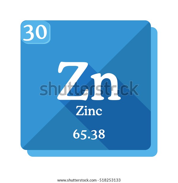 Zinc Zn Element Periodic Table Flat Stock Vector Royalty Free 518253133