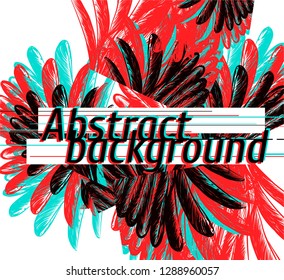 Zine. Abstract colorful pattern on the white background. To be used for print t shirt, fabric design.