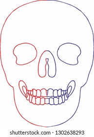 zine skull graphic design vector art