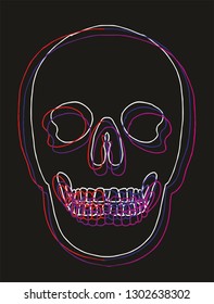 zine skull graphic design vector art