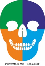 zine skull graphic design vector art