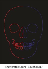 zine skull graphic design vector art