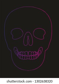 zine skull graphic design vector art
