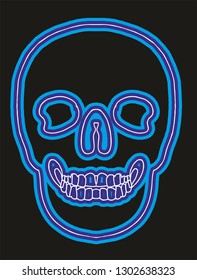 zine skull graphic design vector art