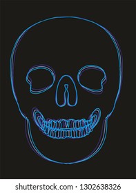 zine skull graphic design vector art