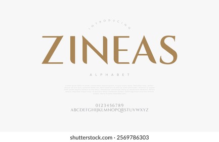 Zineas typography beauty fashion elegant minimalist serif italic fonts decorative wedding vintage retro logos. Minimal luxury font alphabet logo. Vector illustration