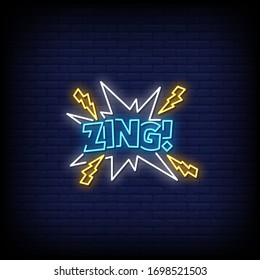 Zing Neon Signs Style Text Vector