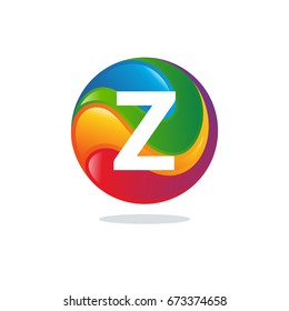 Z-initial 3D Modern Ball Logo template designs vector illustration