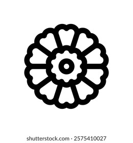 Zinnia. Editable stroke vector icon.