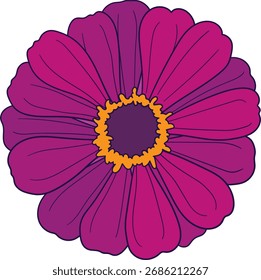 zinnia flower flat illustration vector design