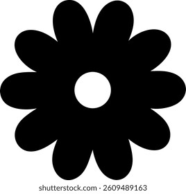 A Zinnia in Outline Displaying Multiple Rows of Petals Vector Silhouette Design