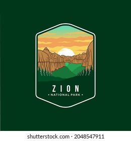 Zion National Park Emblem patch logo illustration