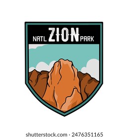 Zion Nationalpark Aufkleber Design perfekt für Druck, Kleidung, etc