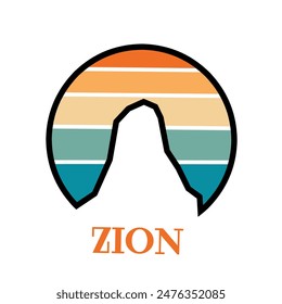 Zion National Park symbol perfect for stickers, apparel, etc