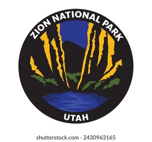Zion National Park Utah Vector Logo