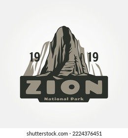 Zion vintage logo vector symbol illustration design