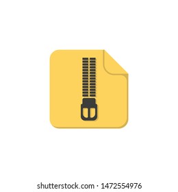 zip archive color icon in flat style, vector