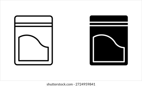 Zip bag icons set. Outline set of vacuum zipper bag, vector illustration on white background
