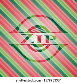 Zip  christmas badge background. Vector Illustration. Detailed.