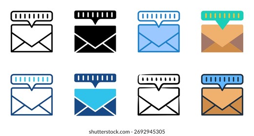 Zip code icon set multiple style collection 
