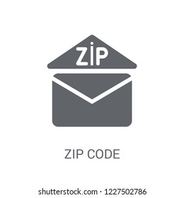 Zip Code Icon. Trendy Zip Code Logo Concept On White Background From Delivery And Logistics Collection. Suitable For Use On Web Apps, Mobile Apps And Print Media.