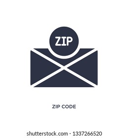 Zip Code Isolated Icon. Simple Element Illustration From Delivery And Logistics Concept. Zip Code Editable Logo Symbol Design On White Background. Can Be Use For Web And Mobile.